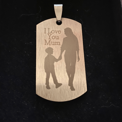 Mothers Day Engraved Stainless Steel Pendants