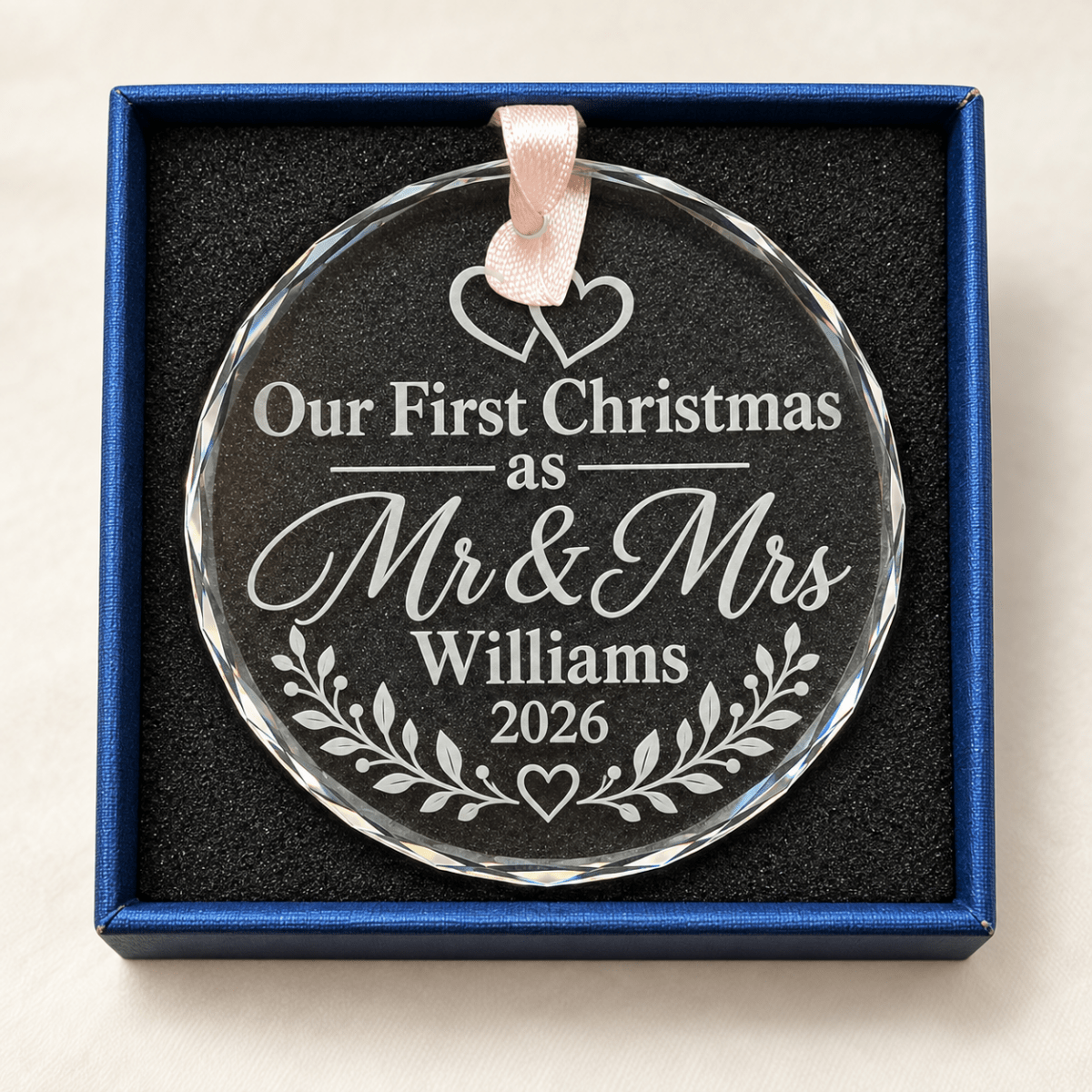 Mr & Mrs 1st Christmas crystal ornamentChristmas Ornaments