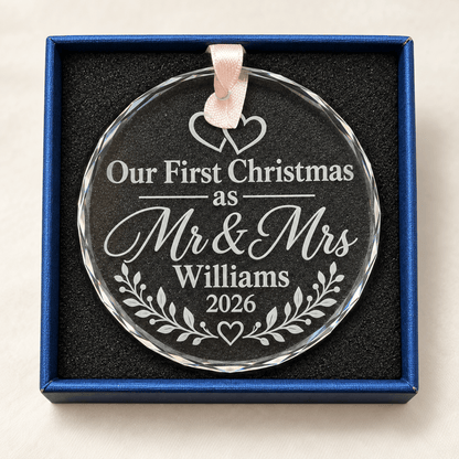 Mr & Mrs 1st Christmas crystal ornamentChristmas Ornaments