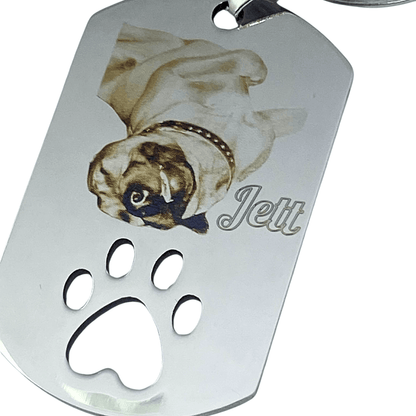 Paw Print Custom Photo Pet Keychain