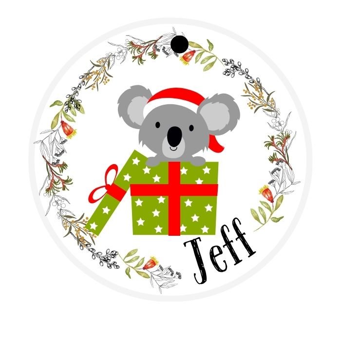 personalised australian christmas ornament koala