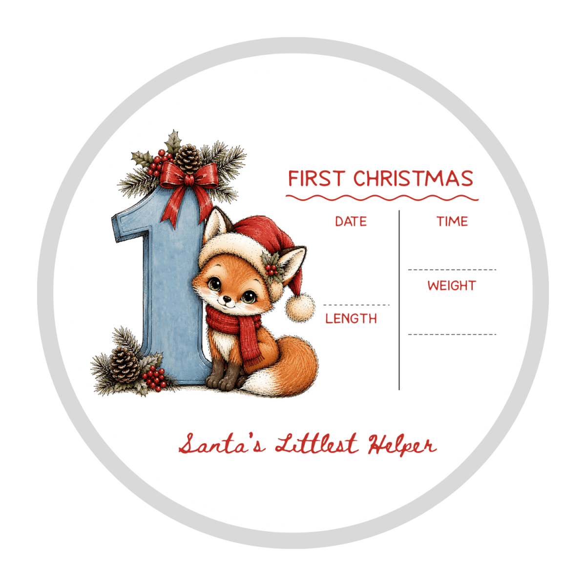 Personalised Baby’s First Christmas Ornament – Birth Details Christmas Ornaments Personalisr Au