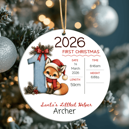 Personalised Baby’s First Christmas Ornament – Birth Details Christmas Ornaments Personalisr Au