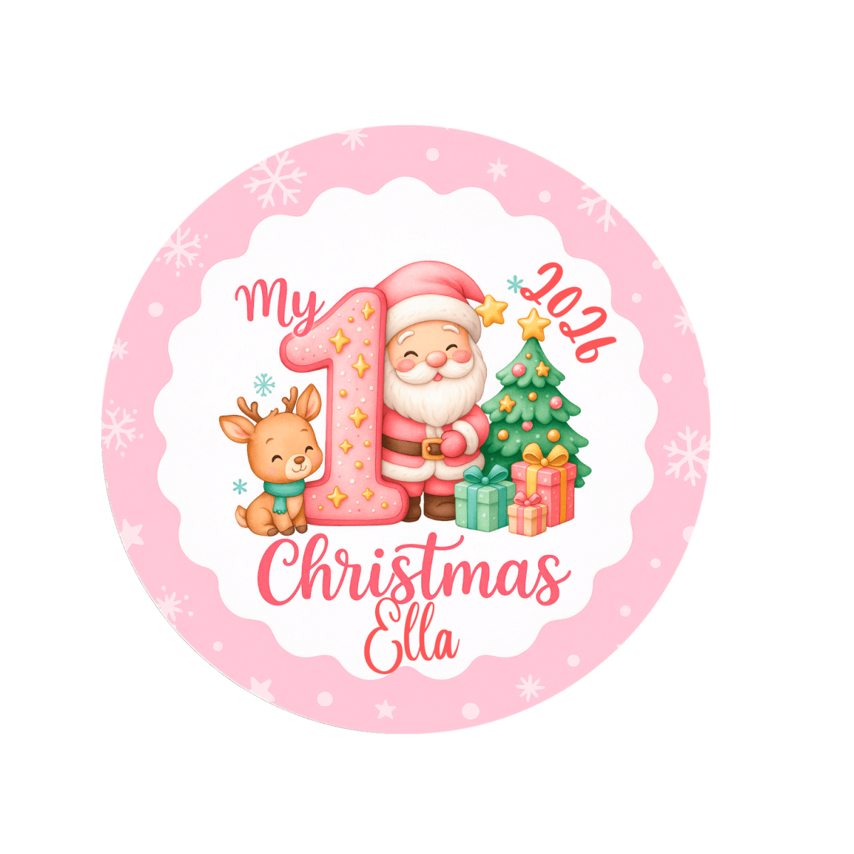 Personalised Baby’s First Christmas Ornament – Name & YearChristmas Ornaments