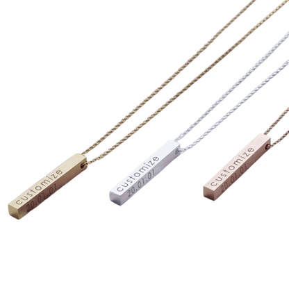 Personalised Bar Necklace Custom EngravingNecklaces
