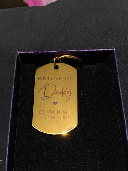 Personalised Dad Keychain Gift Set with Custom Photo Tag - Key Chains Personalisr Au
