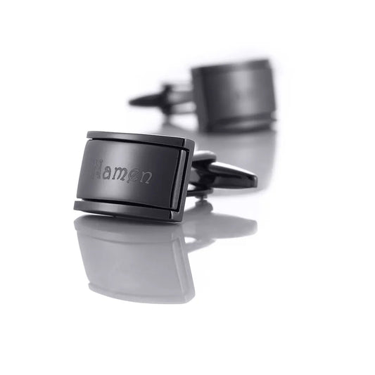 Personalised Engraved Black CufflinksCufflinks