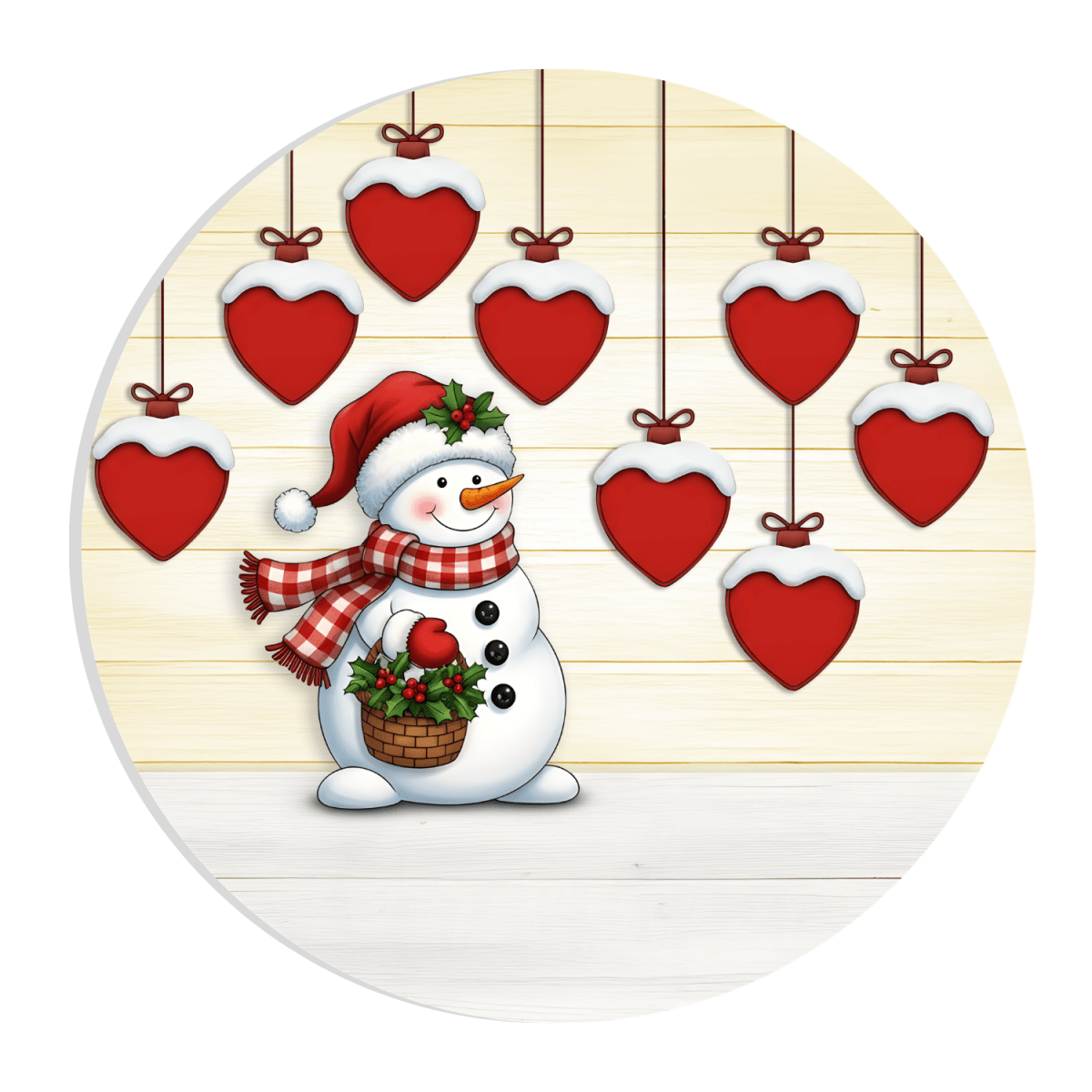 Personalised Family Christmas Ornament – Snowman Name HeartsChristmas Ornaments
