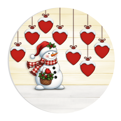 Personalised Family Christmas Ornament – Snowman Name HeartsChristmas Ornaments