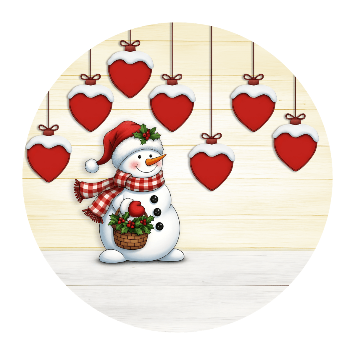 Personalised Family Christmas Ornament – Snowman Name HeartsChristmas Ornaments
