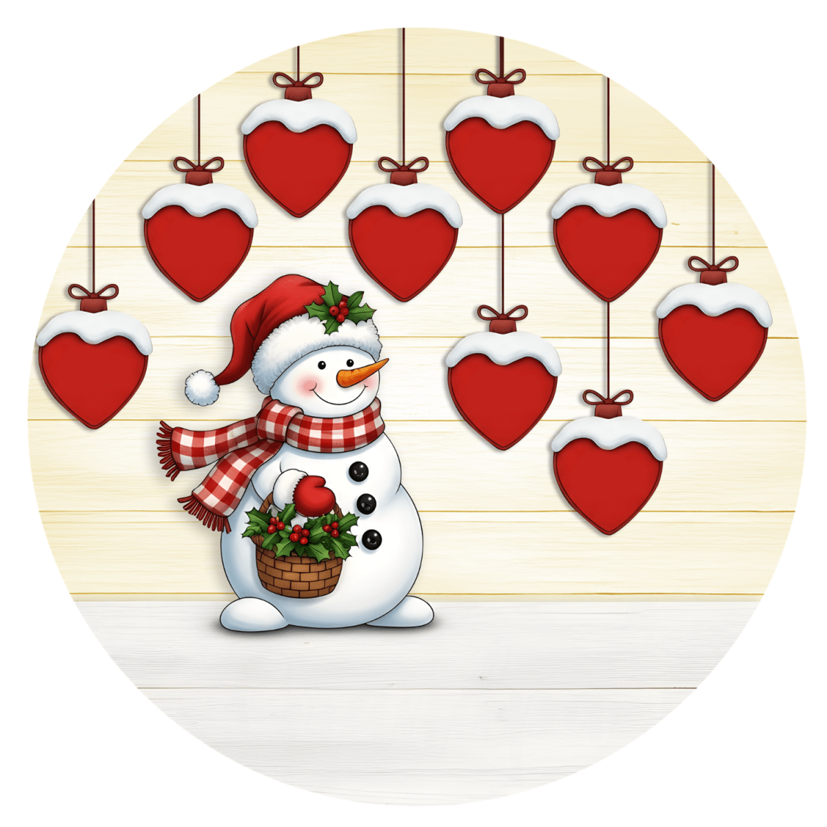 Personalised Family Christmas Ornament – Snowman Name HeartsChristmas Ornaments