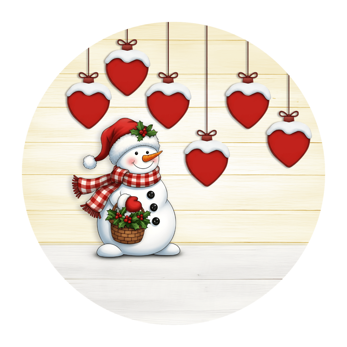 Personalised Family Christmas Ornament – Snowman Name HeartsChristmas Ornaments