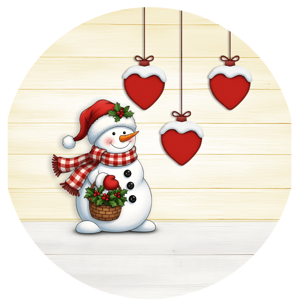 Personalised Family Christmas Ornament – Snowman Name HeartsChristmas Ornaments