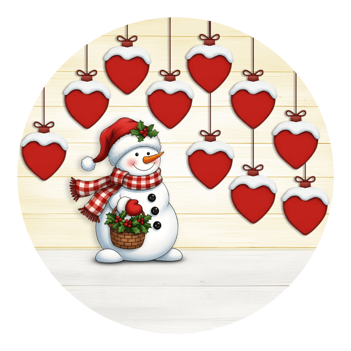 Personalised Family Christmas Ornament – Snowman Name HeartsChristmas Ornaments