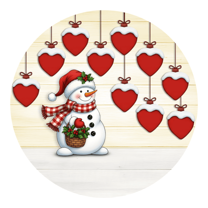 Personalised Family Christmas Ornament – Snowman Name HeartsChristmas Ornaments