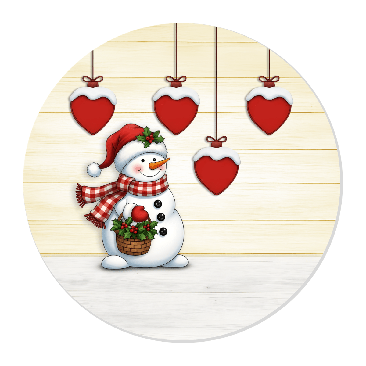 Personalised Family Christmas Ornament – Snowman Name HeartsChristmas Ornaments