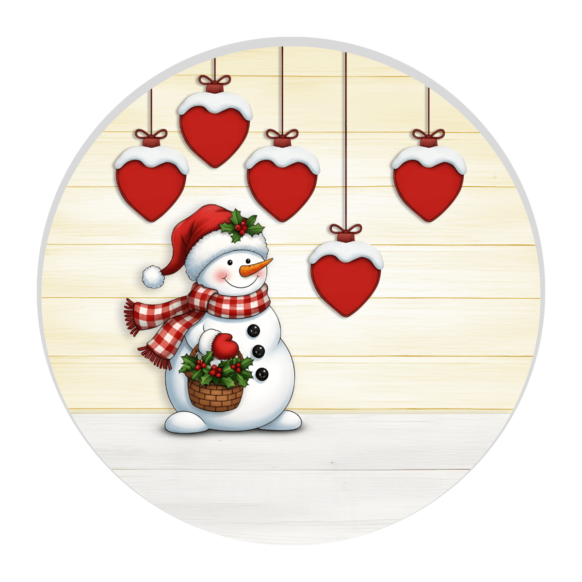 Personalised Family Christmas Ornament – Snowman Name HeartsChristmas Ornaments