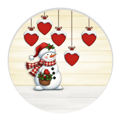 Personalised Family Christmas Ornament – Snowman Name HeartsChristmas Ornaments