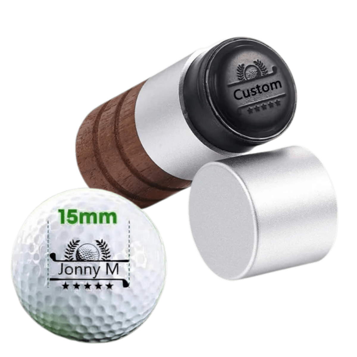 Personalised Golf Ball Stamp Kit (Refillable Deluxe 15mm)Golf Accessories