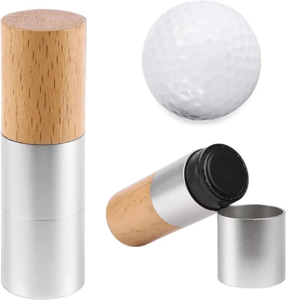 refillable golf ball stamp wooden case