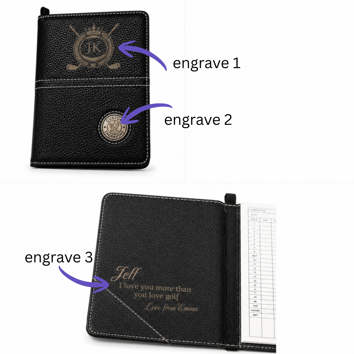 Personalised Golf Score Card HolderGolf Accessories