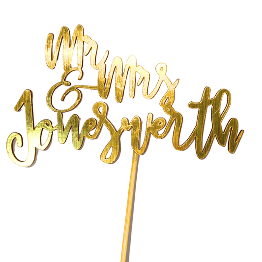 Personalised Mr & Mrs Wedding Cake Topper