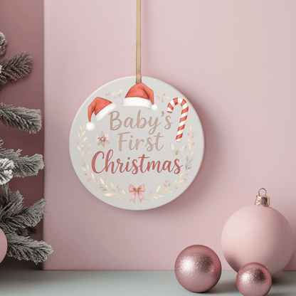 Personalised My First Christmas Ornament | Santa Hat & Candy Cane DesignChristmas Ornaments