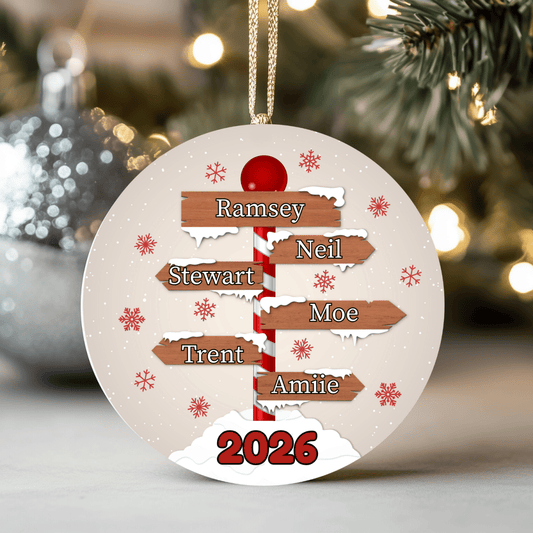 Personalised North Pole Family Christmas Ornament – Custom Name Signs Personalisr Au