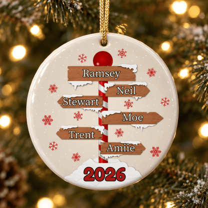Personalised North Pole Family Christmas Ornament – Custom Name Signs
