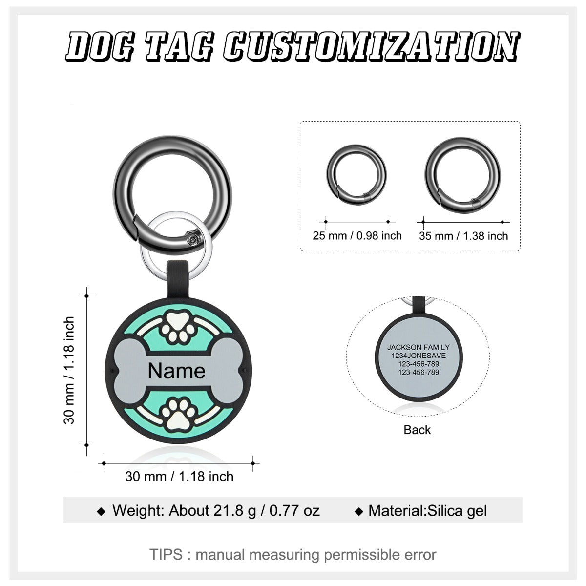 Personalised Pet Identification TagsDog Tag