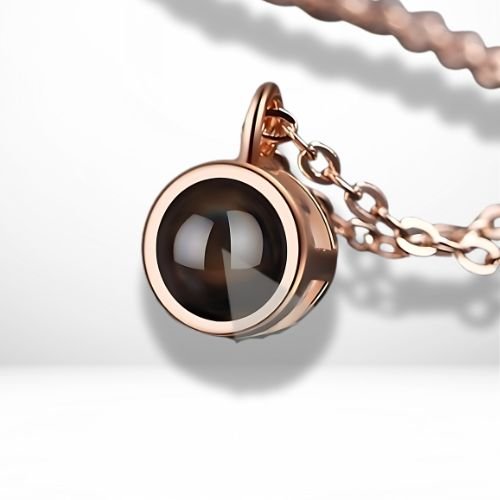 rose gold plated 925 silver projection personalised necklace
