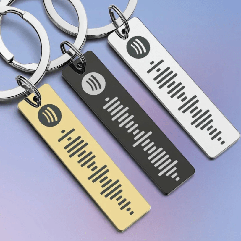 spotify code keychains stainless steel material