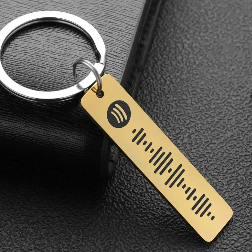 gold spotify code keychain