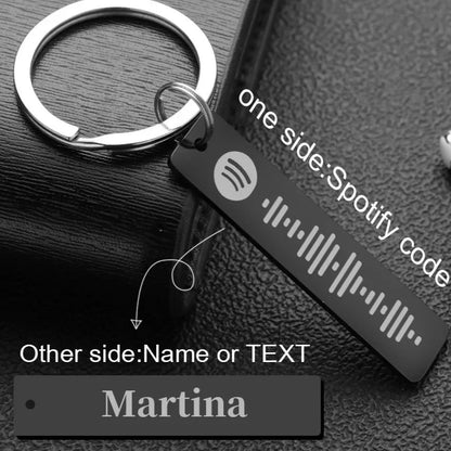 2 side engraved black spotify keychain
