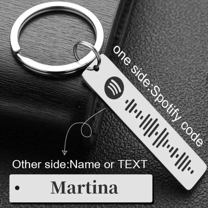 2side engraving spotify code keychain