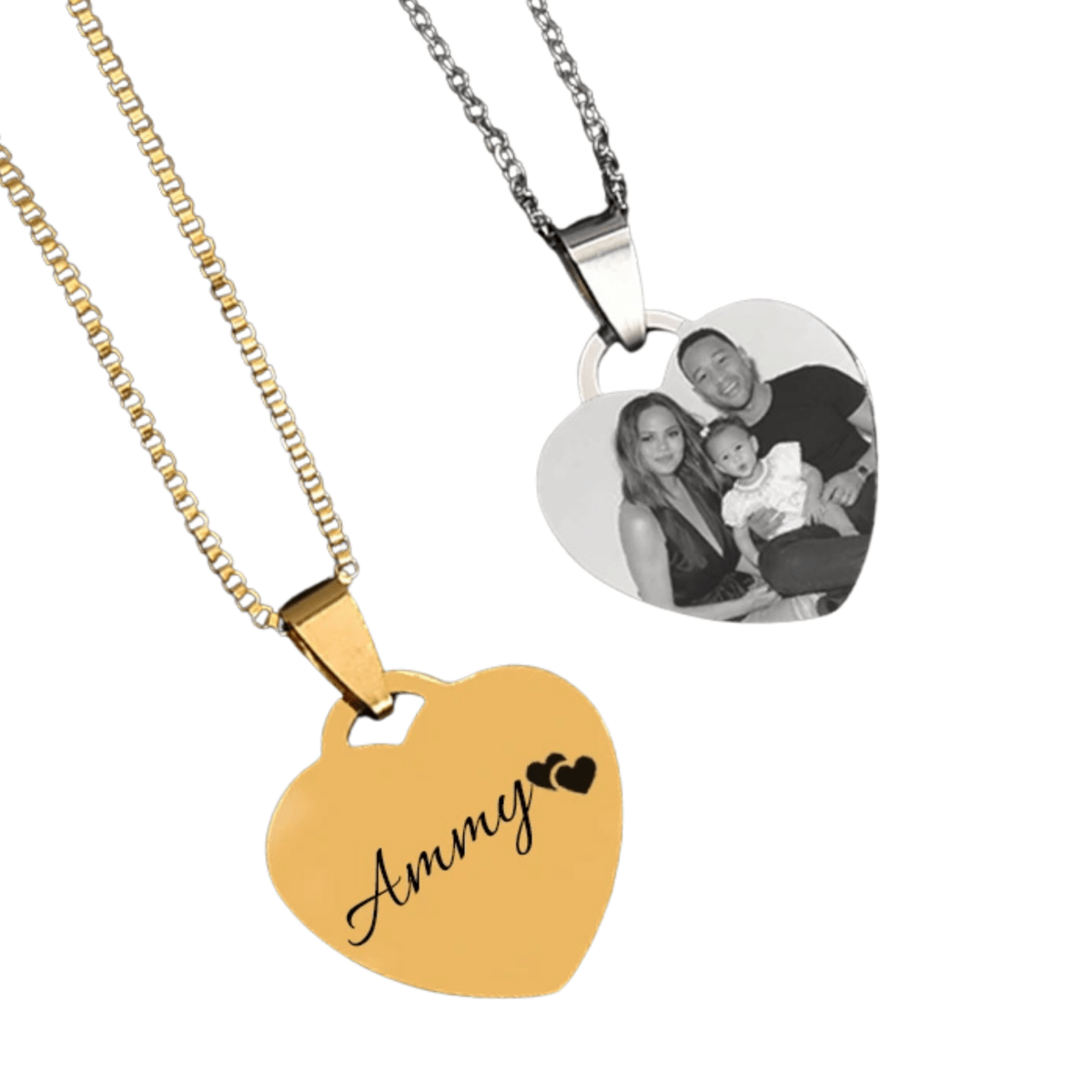 Personalised Stainless Steel Pendant Custom Engraved KeepsakePhoto Necklaces