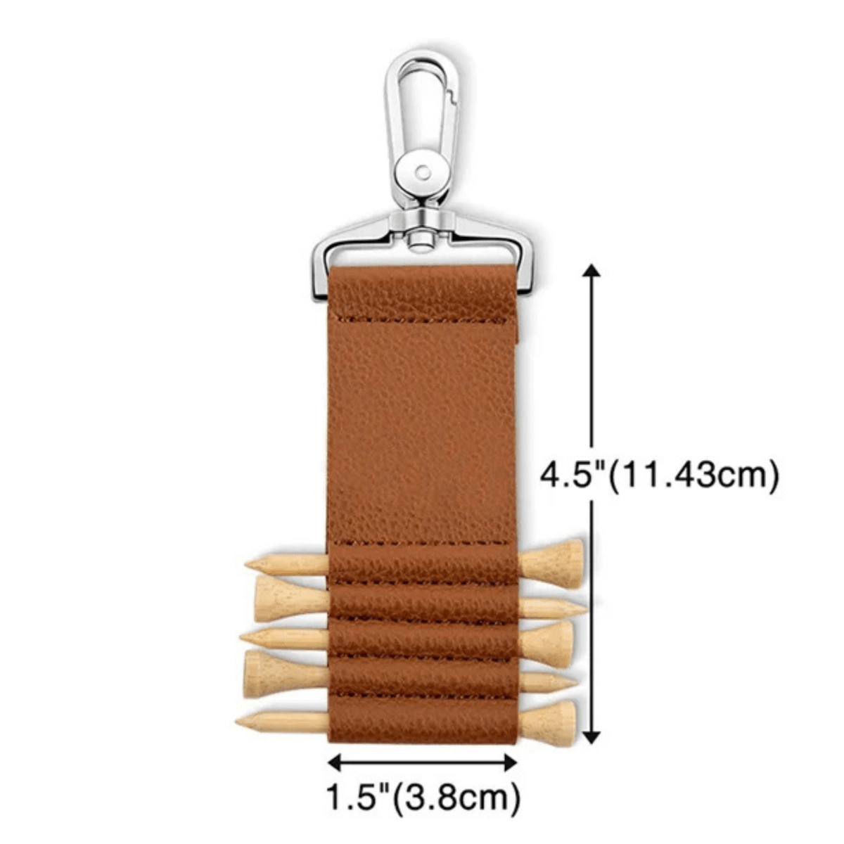 Personalized Engraved Wood Golf Tees & Holder dimensions