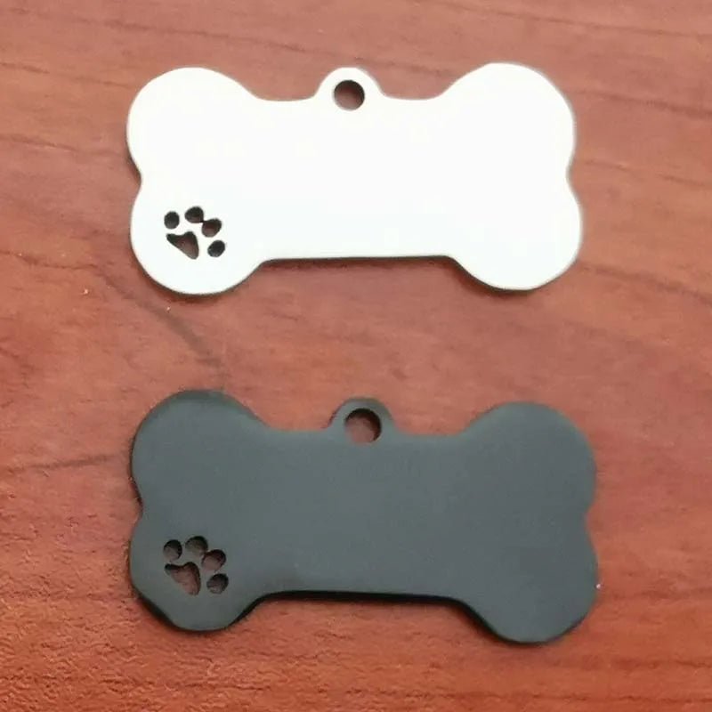 Pet Dog ID Tag Engraved Stainless Steel Bone