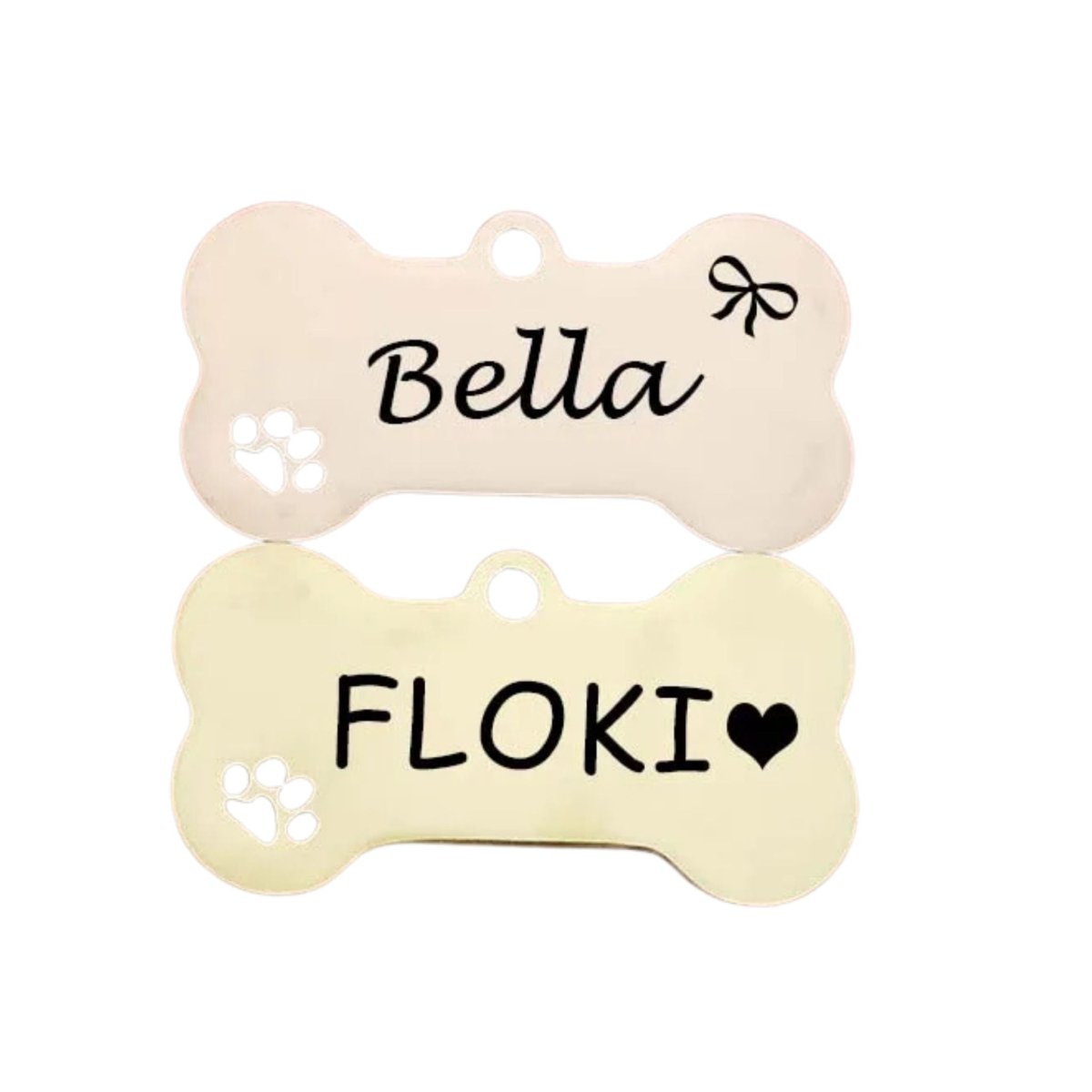 Pet Dog ID Tag Engraved Stainless Steel Bone