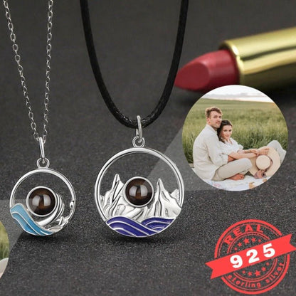 Photo Projection Couples Necklace Sets,Photo Necklaces