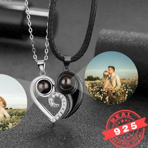 Photo Projection Couples Necklace Sets - ,Photo Necklaces Personalisr Au