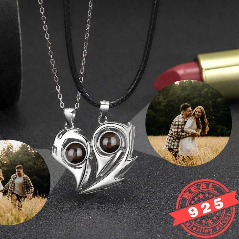 Photo Projection Couples Necklace Sets,Photo Necklaces