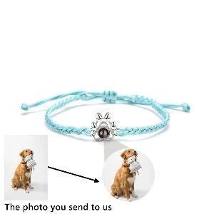 Photo Projection Paw Print Rope Braceletphoto bracelets