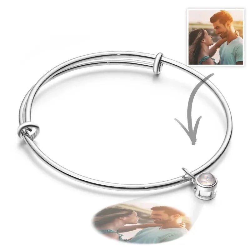 Photo Projection Stainless Steel BanglePhoto Bracelets