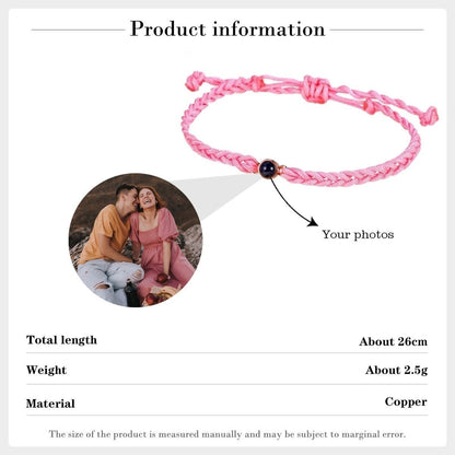 Photo Projection Woven Rope Bracelet - 2022-10,Photo Bracelets - Personalisr Au