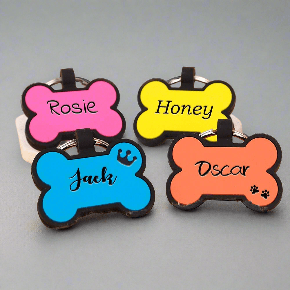 Plain Engraved Silicone Pet Identification Tags