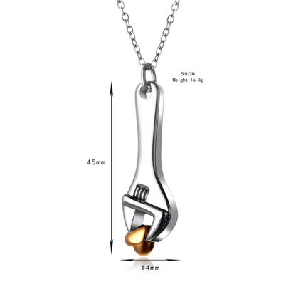 Spanner Wrench Urn Pendant – Engraved Cremation Jewellerypendant