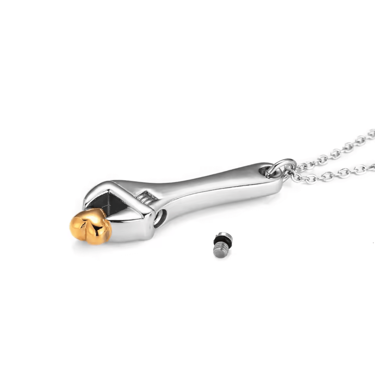 Spanner Wrench Urn Pendant – Engraved Cremation Jewellerypendant