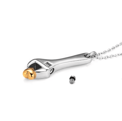 Spanner Wrench Urn Pendant – Engraved Cremation Jewellerypendant