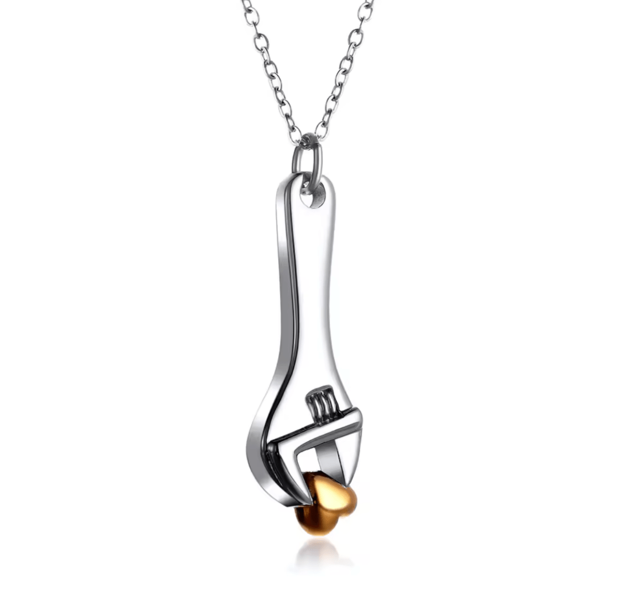 Spanner Wrench Urn Pendant – Engraved Cremation Jewellerypendant